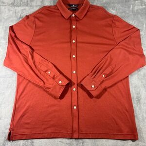 Hart Schaffner Marx Mens XL HartSoft Luxury Cotton Long Sleeve Shirt Rust Orange
